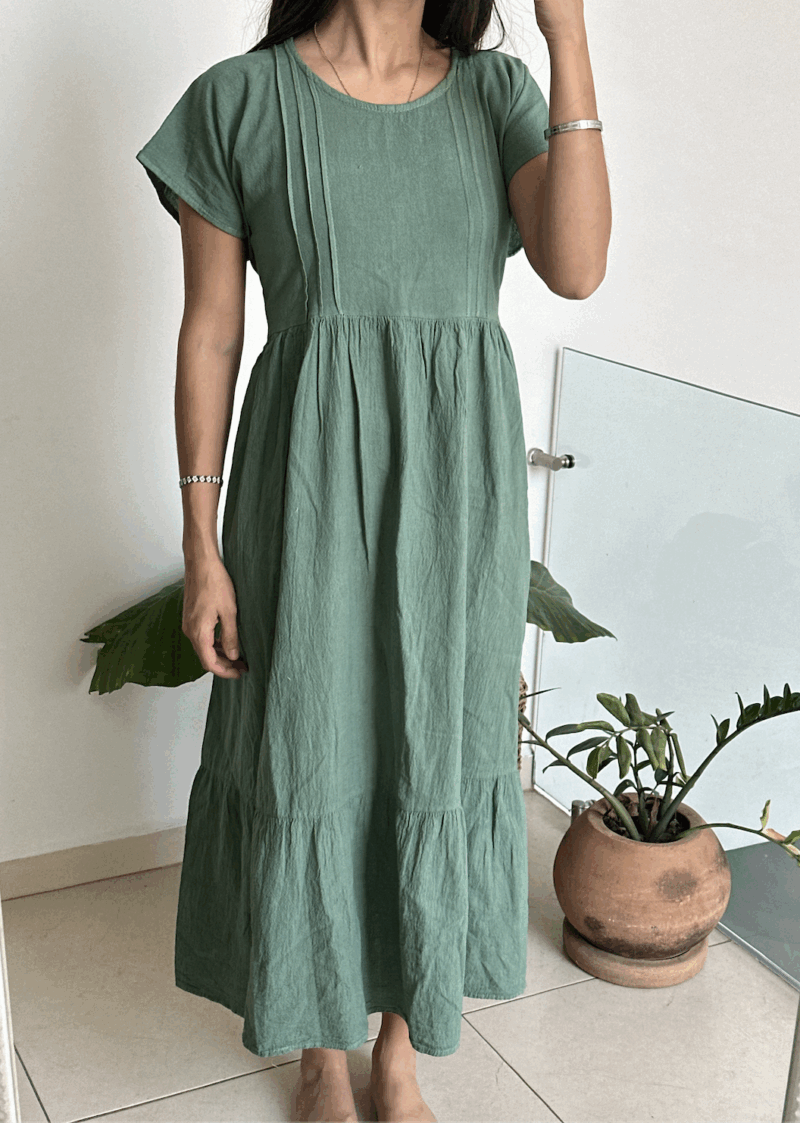 Vestido Orquidea Verde Sage